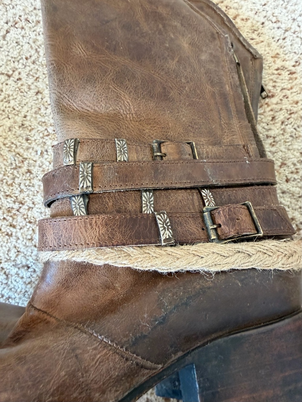 Freebird Drove Handmade Leather Boots in Distressed Brown, Size 9 - Picture 10 of 11
